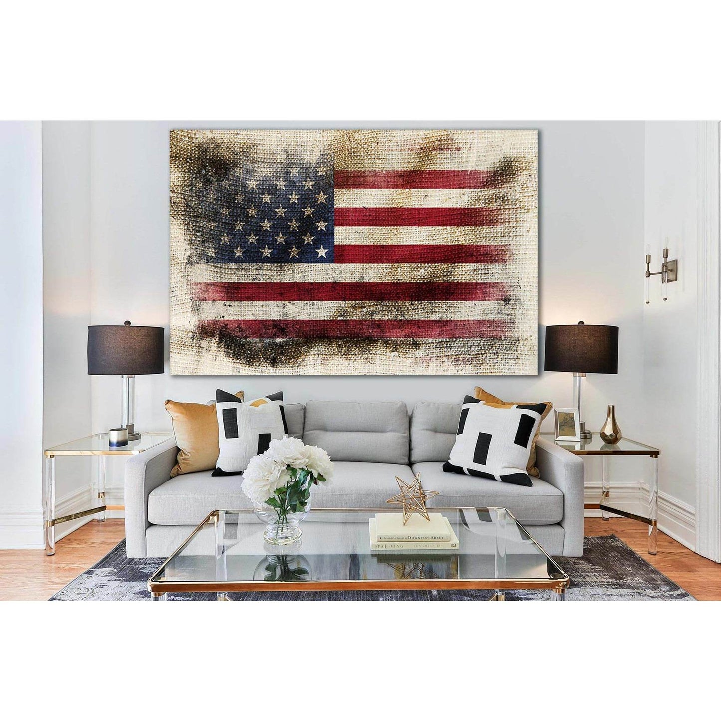 Grunge USA Flag №SL1192 Ready to Hang Canvas PrintCanvas art arrives ready to hang, with hanging accessories included and no additional framing required. Every canvas print is hand-crafted, made on-demand at our workshop and expertly stretched around 100%