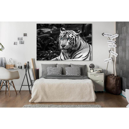 Tiger With Blue Eyes Black And White №SL845 Ready to Hang Canvas PrintCanvas art arrives ready to hang, with hanging accessories included and no additional framing required. Every canvas print is hand-crafted, made on-demand at our workshop and expertly s