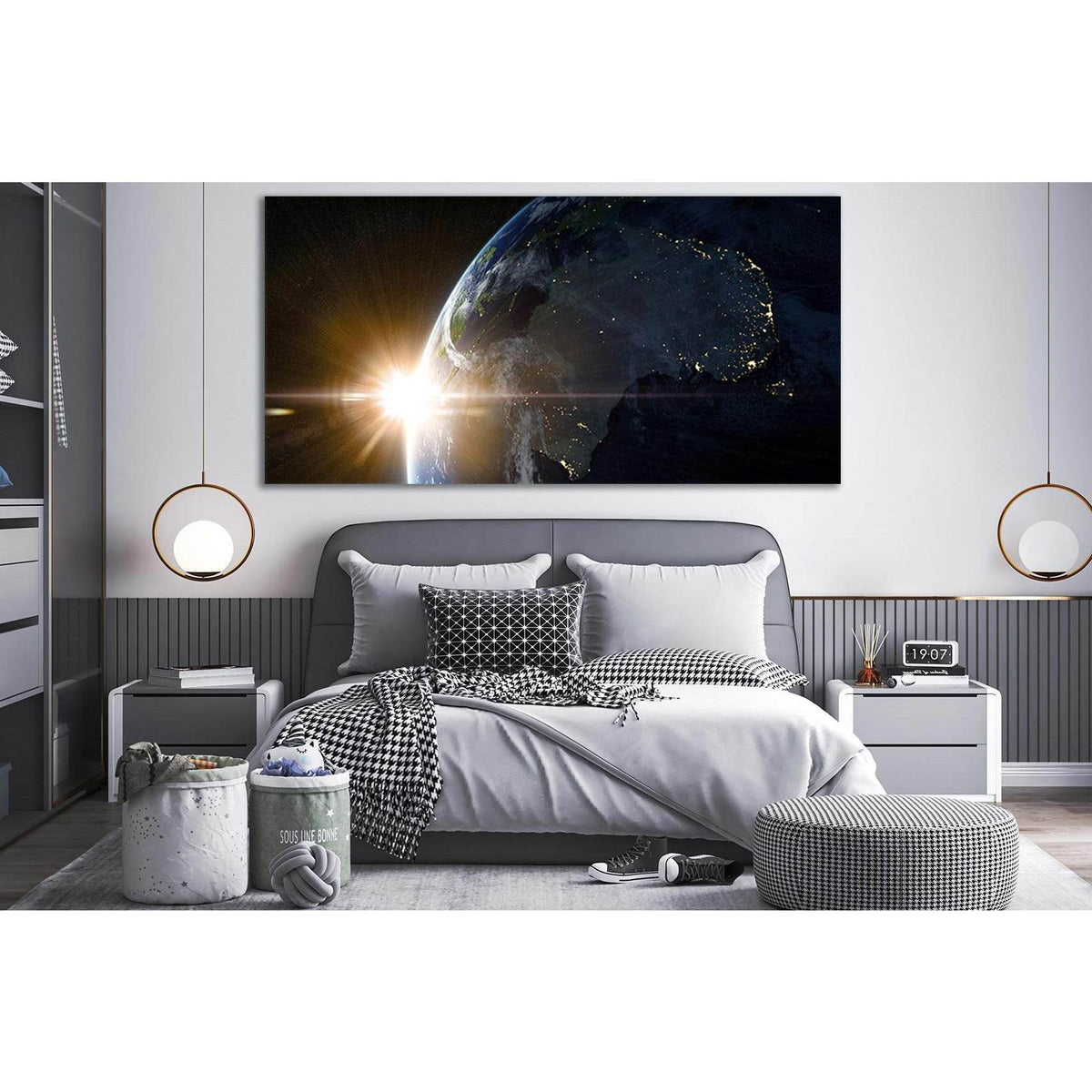 Bright Sunrise Over Planet Earth №SL438 Ready to Hang Canvas PrintCanvas art arrives ready to hang, with hanging accessories included and no additional framing required. Every canvas print is hand-crafted, made on-demand at our workshop and expertly stret