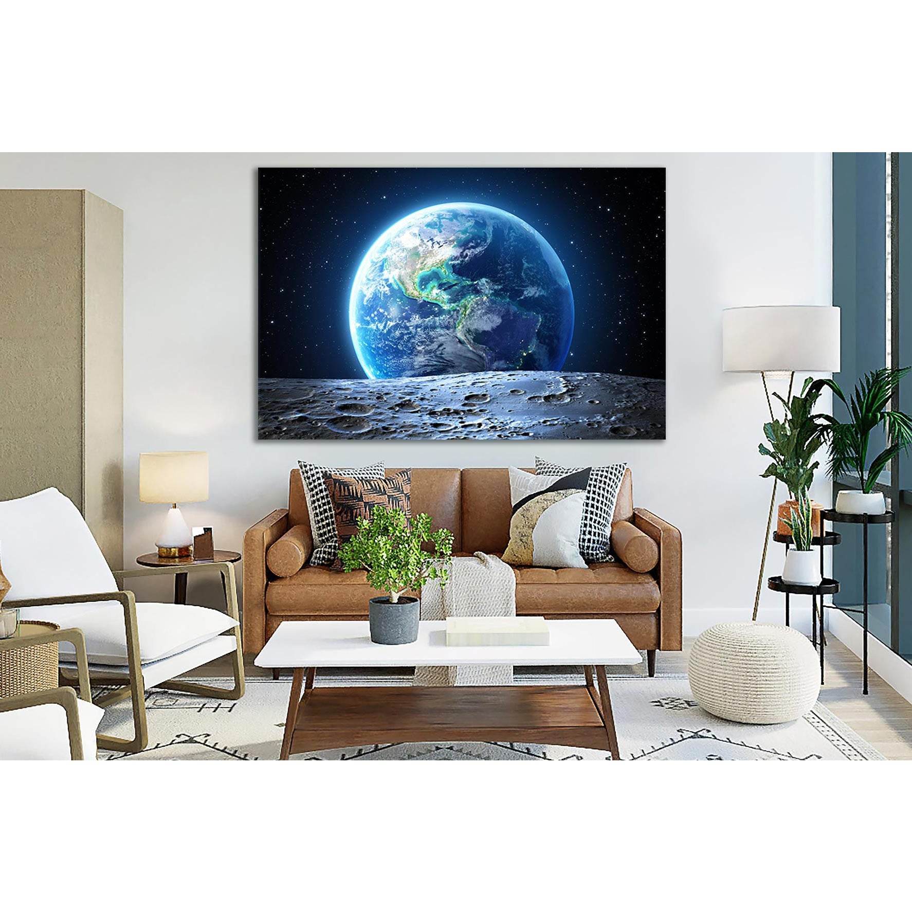 Earth View From Moon Surface №SL390 Ready to Hang Canvas PrintCanvas art arrives ready to hang, with hanging accessories included and no additional framing required. Every canvas print is hand-crafted, made on-demand at our workshop and expertly stretched