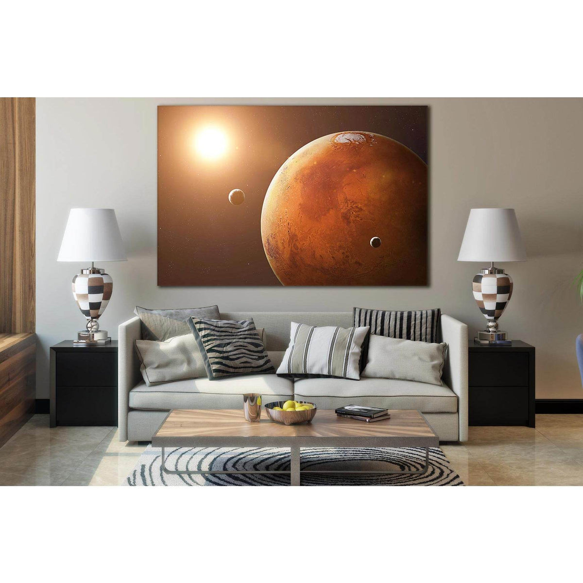 Mars And Its Moons №SL402 Ready to Hang Canvas PrintCanvas art arrives ready to hang, with hanging accessories included and no additional framing required. Every canvas print is hand-crafted, made on-demand at our workshop and expertly stretched around 10