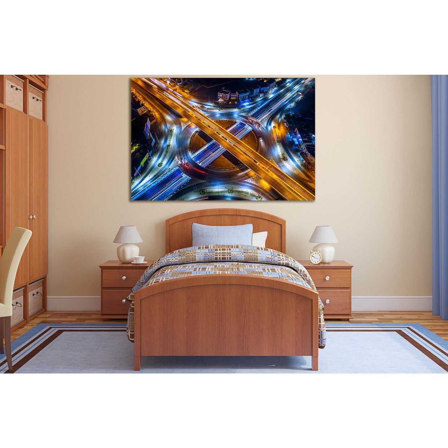 Aerial View Of The Highway At Night №SL368 Ready to Hang Canvas PrintCanvas art arrives ready to hang, with hanging accessories included and no additional framing required. Every canvas print is hand-crafted, made on-demand at our workshop and expertly st