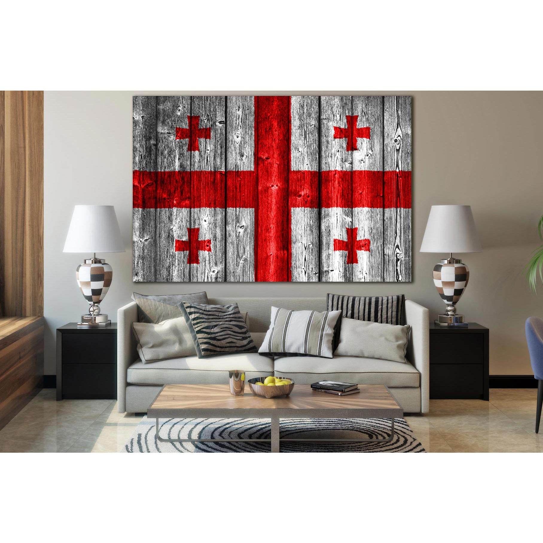 Georgia Flag On Wood №SL1171 Ready to Hang Canvas PrintCanvas art arrives ready to hang, with hanging accessories included and no additional framing required. Every canvas print is hand-crafted, made on-demand at our workshop and expertly stretched around