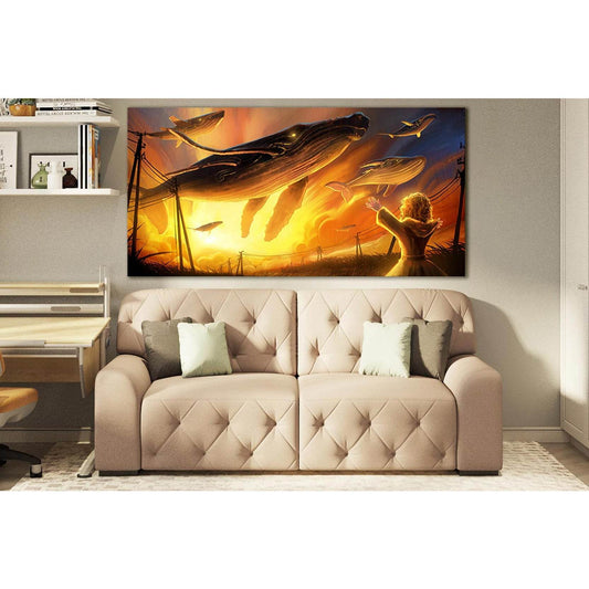 Boy And Huge Air Magic Whales №SL1247 Ready to Hang Canvas PrintCanvas art arrives ready to hang, with hanging accessories included and no additional framing required. Every canvas print is hand-crafted, made on-demand at our workshop and expertly stretch