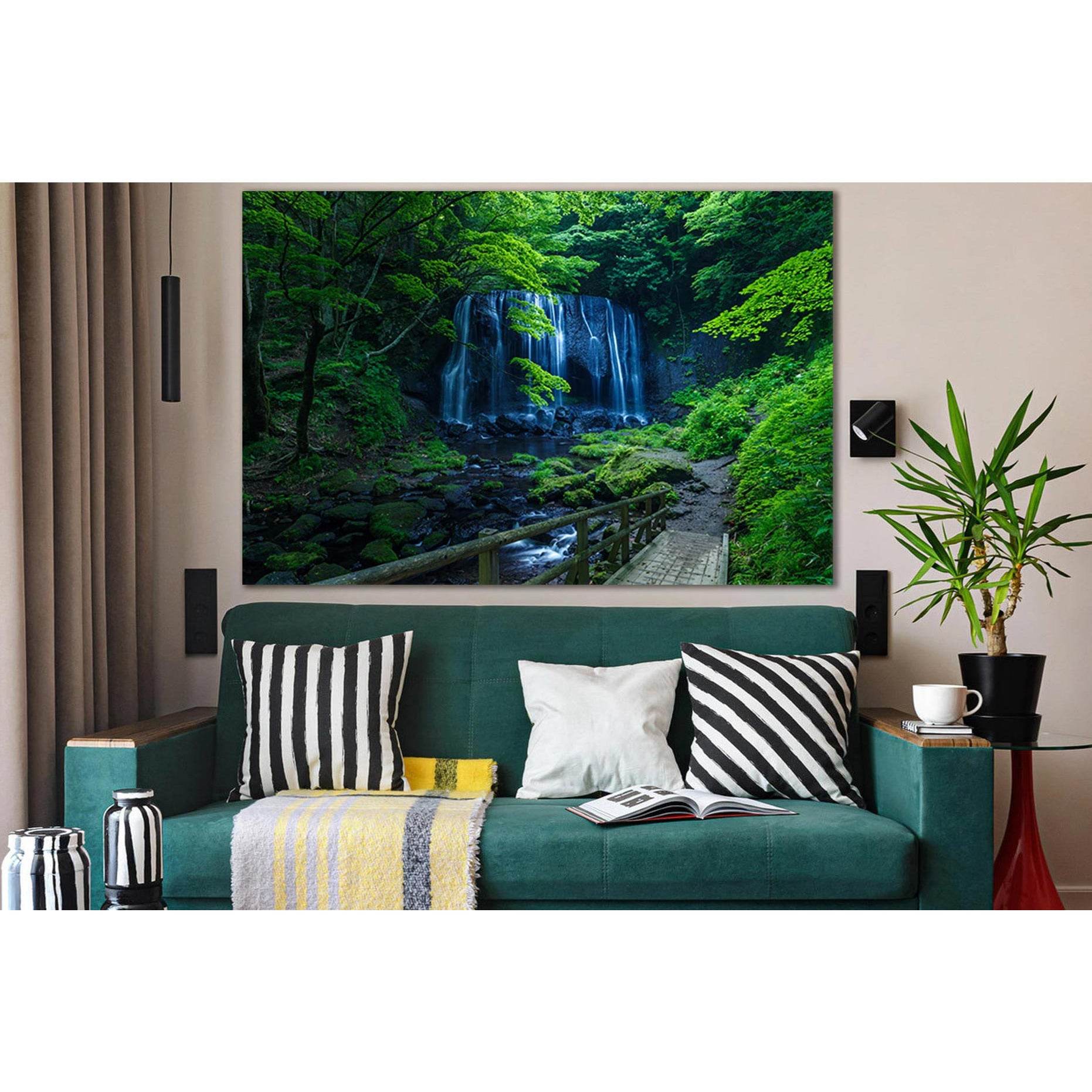 Waterfall In Deciduous Forest №SL1067 Ready to Hang Canvas PrintCanvas art arrives ready to hang, with hanging accessories included and no additional framing required. Every canvas print is hand-crafted, made on-demand at our workshop and expertly stretch