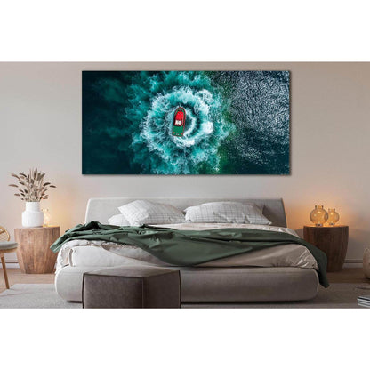 Boat At Sea Top View №SL151 Ready to Hang Canvas PrintCanvas art arrives ready to hang, with hanging accessories included and no additional framing required. Every canvas print is hand-crafted, made on-demand at our workshop and expertly stretched around