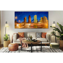 Germany Berlin Night Panorama №SL301 Ready to Hang Canvas PrintCanvas art arrives ready to hang, with hanging accessories included and no additional framing required. Every canvas print is hand-crafted, made on-demand at our workshop and expertly stretche