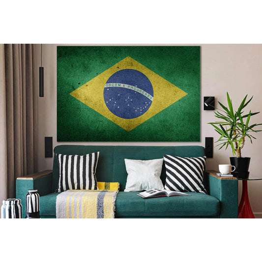 Flag Of Brazil №SL1177 Ready to Hang Canvas PrintCanvas art arrives ready to hang, with hanging accessories included and no additional framing required. Every canvas print is hand-crafted, made on-demand at our workshop and expertly stretched around 100%