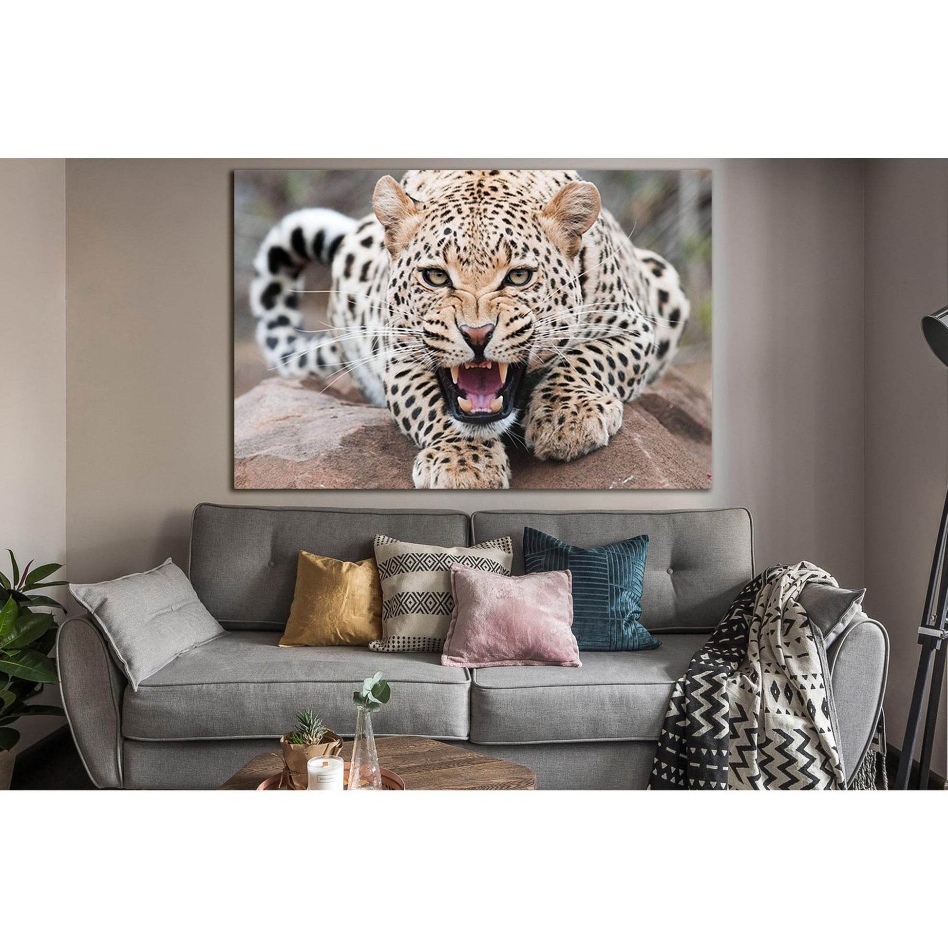 Angry Wild Leopard №SL1524 Ready to Hang Canvas PrintCanvas art arrives ready to hang, with hanging accessories included and no additional framing required. Every canvas print is hand-crafted, made on-demand at our workshop and expertly stretched around 1