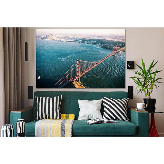 Top View Golden Gate №SL1121 Ready to Hang Canvas PrintCanvas art arrives ready to hang, with hanging accessories included and no additional framing required. Every canvas print is hand-crafted, made on-demand at our workshop and expertly stretched around