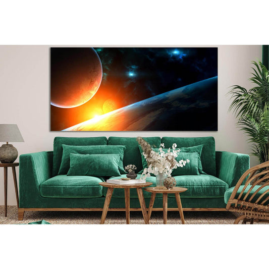 Space Dawn Over The Planet №SL985 Ready to Hang Canvas PrintCanvas art arrives ready to hang, with hanging accessories included and no additional framing required. Every canvas print is hand-crafted, made on-demand at our workshop and expertly stretched a