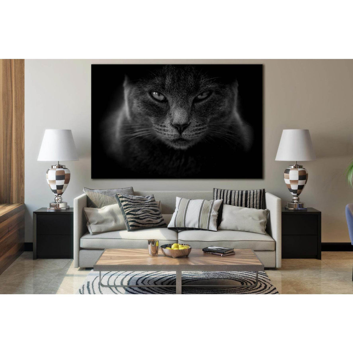 Black And White Cat Portrait №SL843 Ready to Hang Canvas PrintCanvas art arrives ready to hang, with hanging accessories included and no additional framing required. Every canvas print is hand-crafted, made on-demand at our workshop and expertly stretched