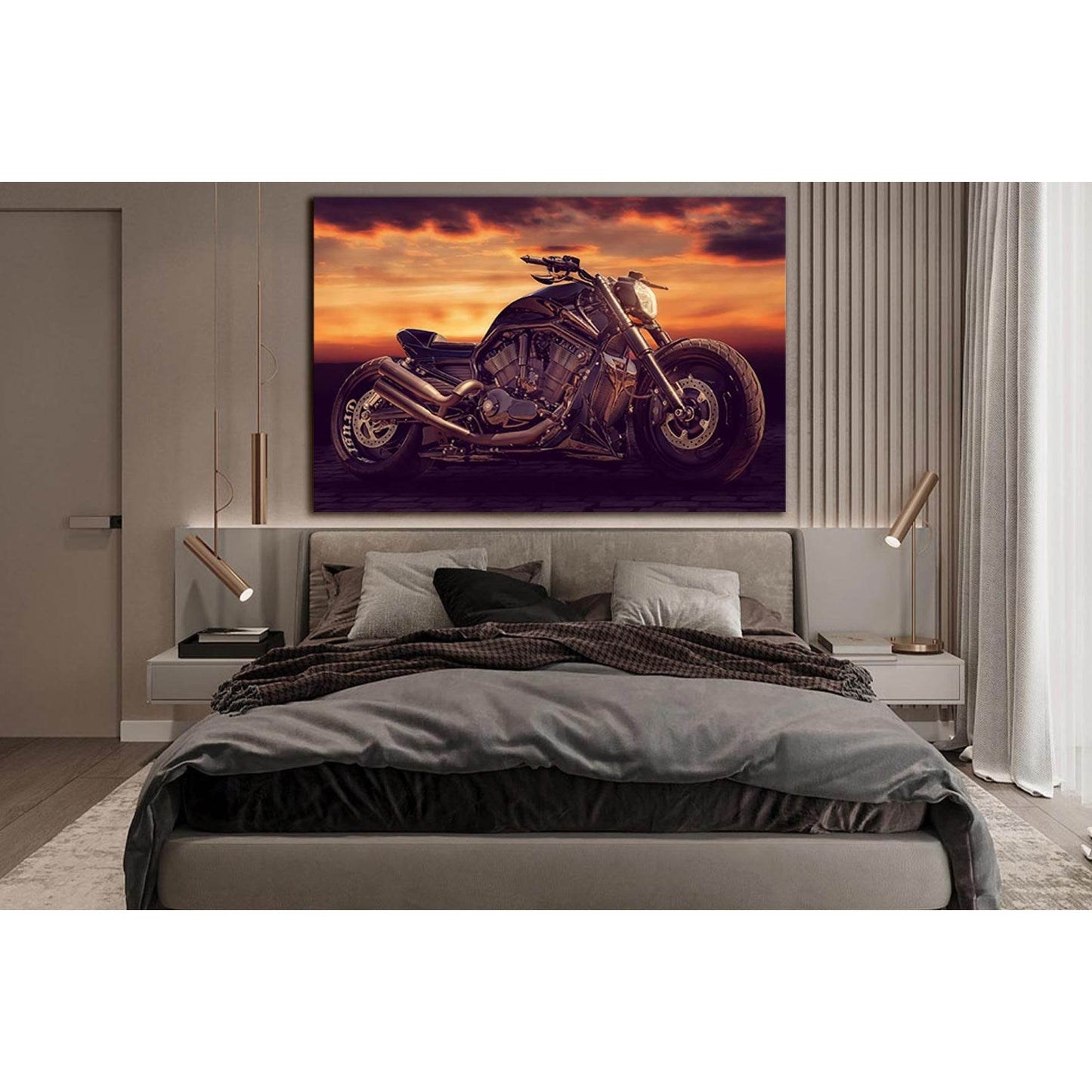 Black Motorcycle During Sunset №SL1437 Ready to Hang Canvas PrintCanvas art arrives ready to hang, with hanging accessories included and no additional framing required. Every canvas print is hand-crafted, made on-demand at our workshop and expertly stretc