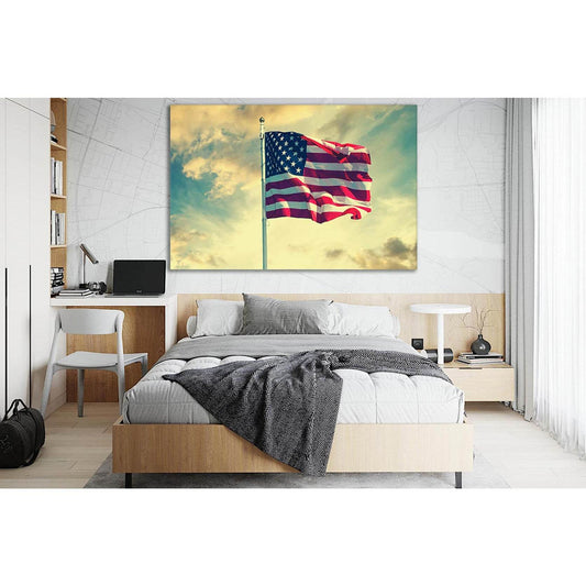 American Flag Waving In The Sky №SL1186 Ready to Hang Canvas PrintCanvas art arrives ready to hang, with hanging accessories included and no additional framing required. Every canvas print is hand-crafted, made on-demand at our workshop and expertly stret