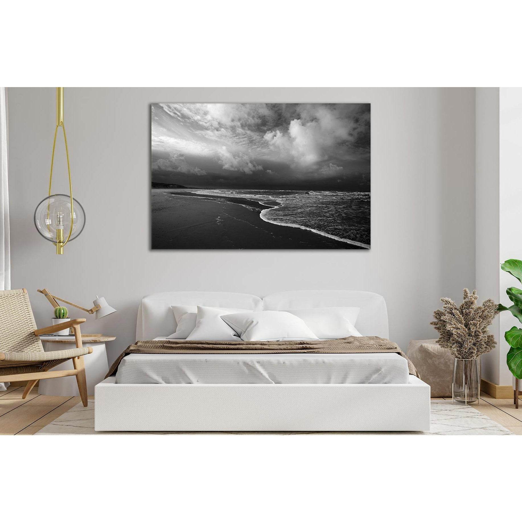Sea Beach Black And White №SL103 Ready to Hang Canvas PrintCanvas art arrives ready to hang, with hanging accessories included and no additional framing required. Every canvas print is hand-crafted, made on-demand at our workshop and expertly stretched ar