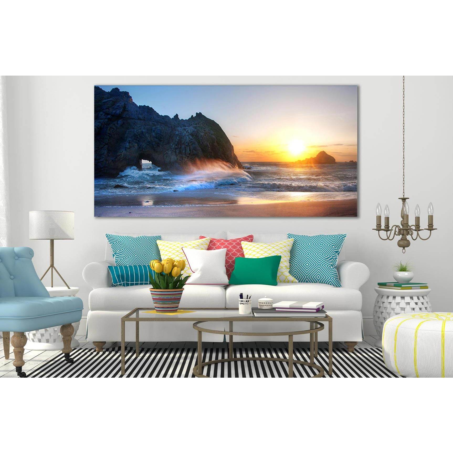 Rocks Waves Beach Sunset №SL255 Ready to Hang Canvas PrintCanvas art arrives ready to hang, with hanging accessories included and no additional framing required. Every canvas print is hand-crafted, made on-demand at our workshop and expertly stretched aro
