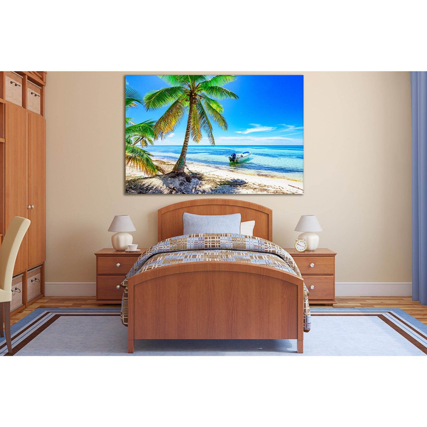 Palm And Boat To The Coast №SL1065 Ready to Hang Canvas PrintCanvas art arrives ready to hang, with hanging accessories included and no additional framing required. Every canvas print is hand-crafted, made on-demand at our workshop and expertly stretched