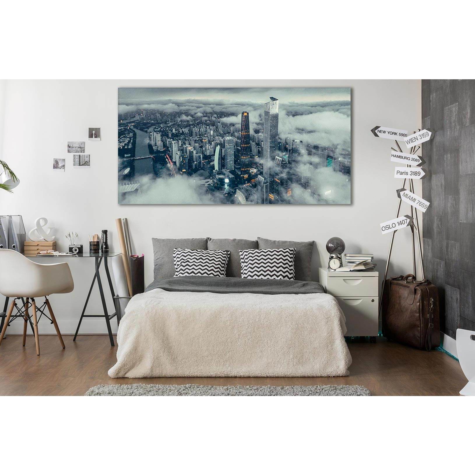 Mystical Clouds Above The City №SL327 Ready to Hang Canvas PrintCanvas art arrives ready to hang, with hanging accessories included and no additional framing required. Every canvas print is hand-crafted, made on-demand at our workshop and expertly stretch