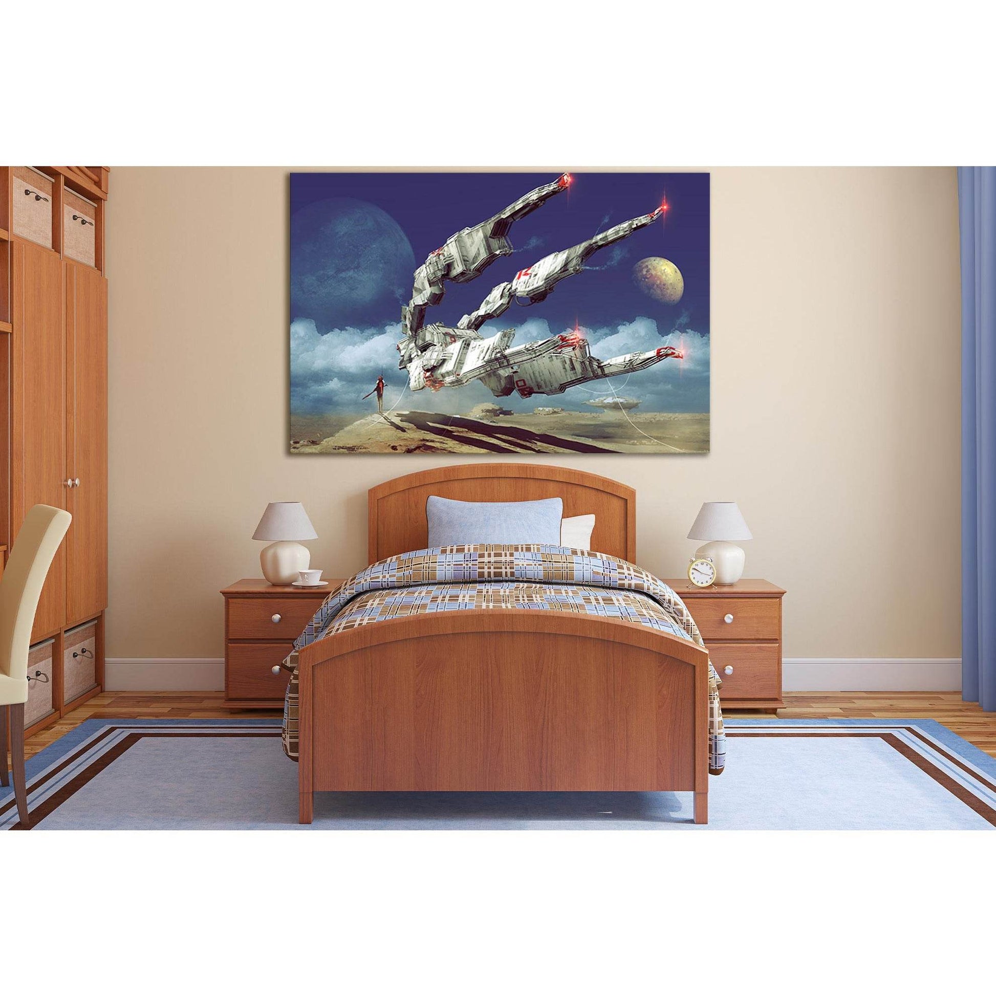 Spaceship In Desert №SL1288 Ready to Hang Canvas PrintCanvas art arrives ready to hang, with hanging accessories included and no additional framing required. Every canvas print is hand-crafted, made on-demand at our workshop and expertly stretched around