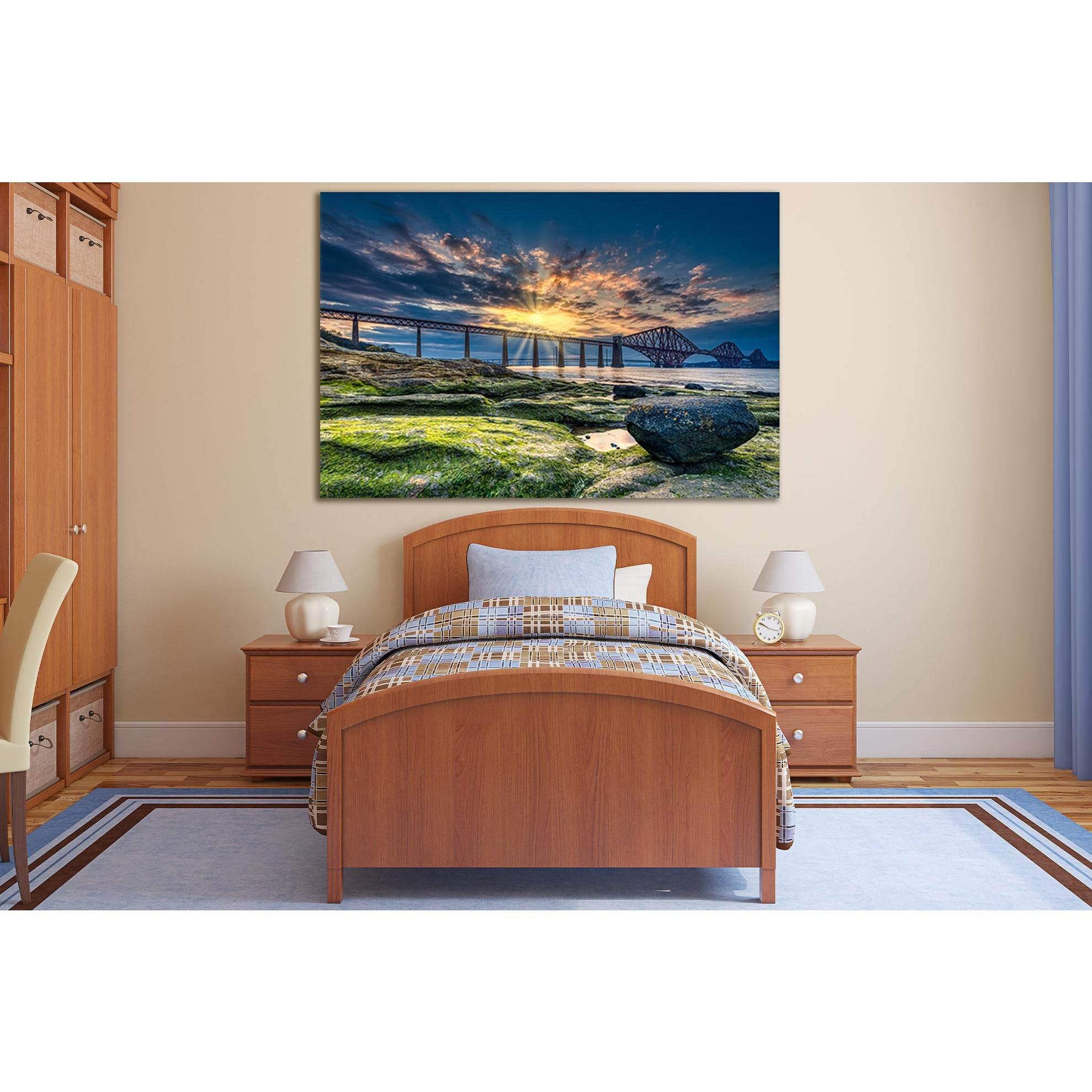 Scotland Forth Bridge At Sunrise №SL1097 Ready to Hang Canvas PrintCanvas art arrives ready to hang, with hanging accessories included and no additional framing required. Every canvas print is hand-crafted, made on-demand at our workshop and expertly stre