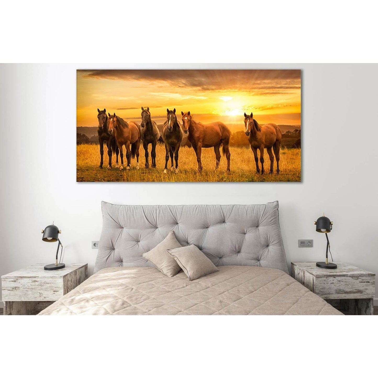 Horses In The Field Sunrise №SL279 Ready to Hang Canvas PrintCanvas art arrives ready to hang, with hanging accessories included and no additional framing required. Every canvas print is hand-crafted, made on-demand at our workshop and expertly stretched