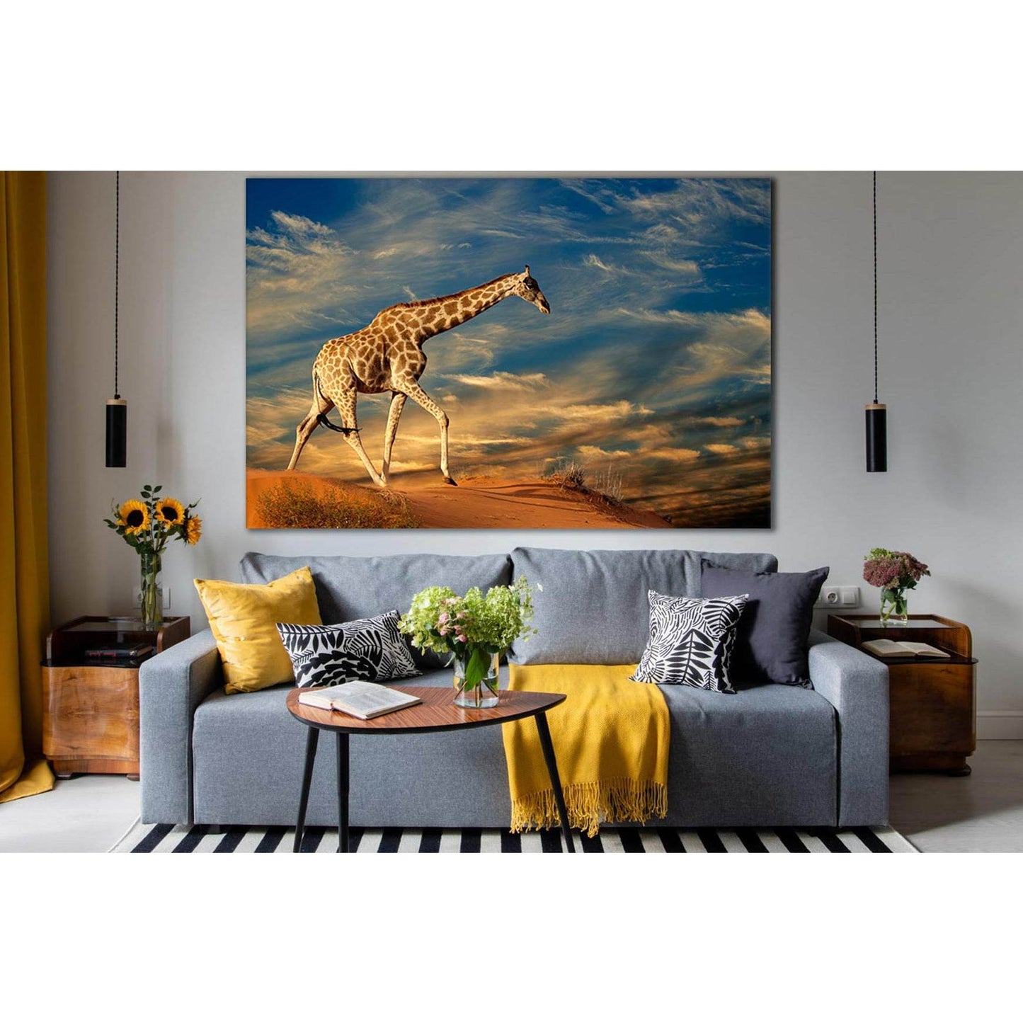 Giraffe Walking On A Sand Dune №SL1043 Ready to Hang Canvas PrintCanvas art arrives ready to hang, with hanging accessories included and no additional framing required. Every canvas print is hand-crafted, made on-demand at our workshop and expertly stretc