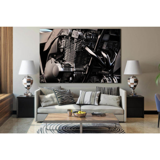 Black Motorcycle Engine №SL1426 Ready to Hang Canvas PrintCanvas art arrives ready to hang, with hanging accessories included and no additional framing required. Every canvas print is hand-crafted, made on-demand at our workshop and expertly stretched aro