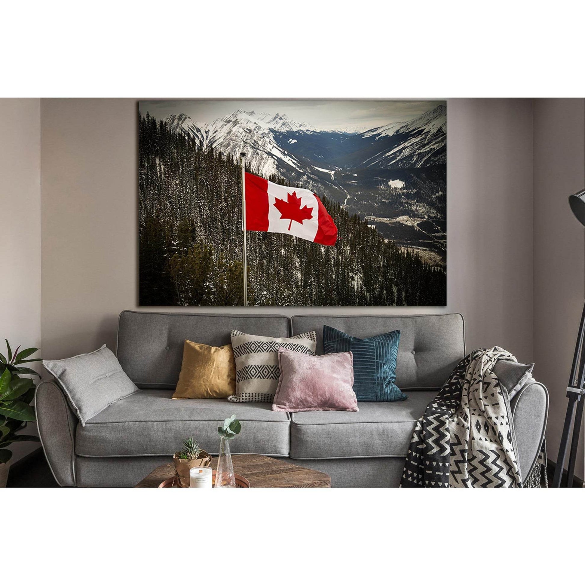 Canadian Flag Blowing The Rocky Mountains №SL1179 Ready to Hang Canvas PrintCanvas art arrives ready to hang, with hanging accessories included and no additional framing required. Every canvas print is hand-crafted, made on-demand at our workshop and expe