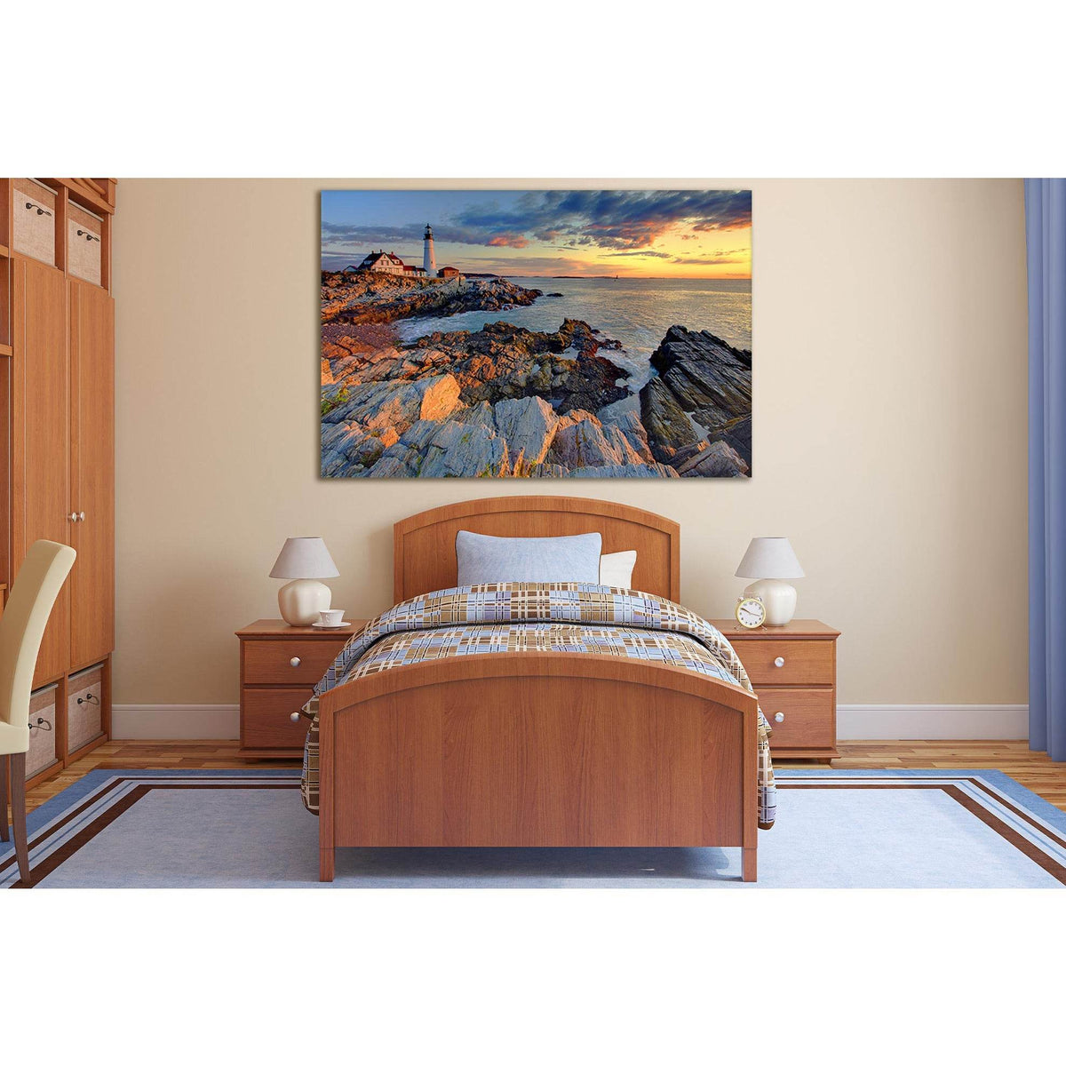 Portland Lighthouse And Sunrise №SL243 Ready to Hang Canvas PrintCanvas art arrives ready to hang, with hanging accessories included and no additional framing required. Every canvas print is hand-crafted, made on-demand at our workshop and expertly stretc