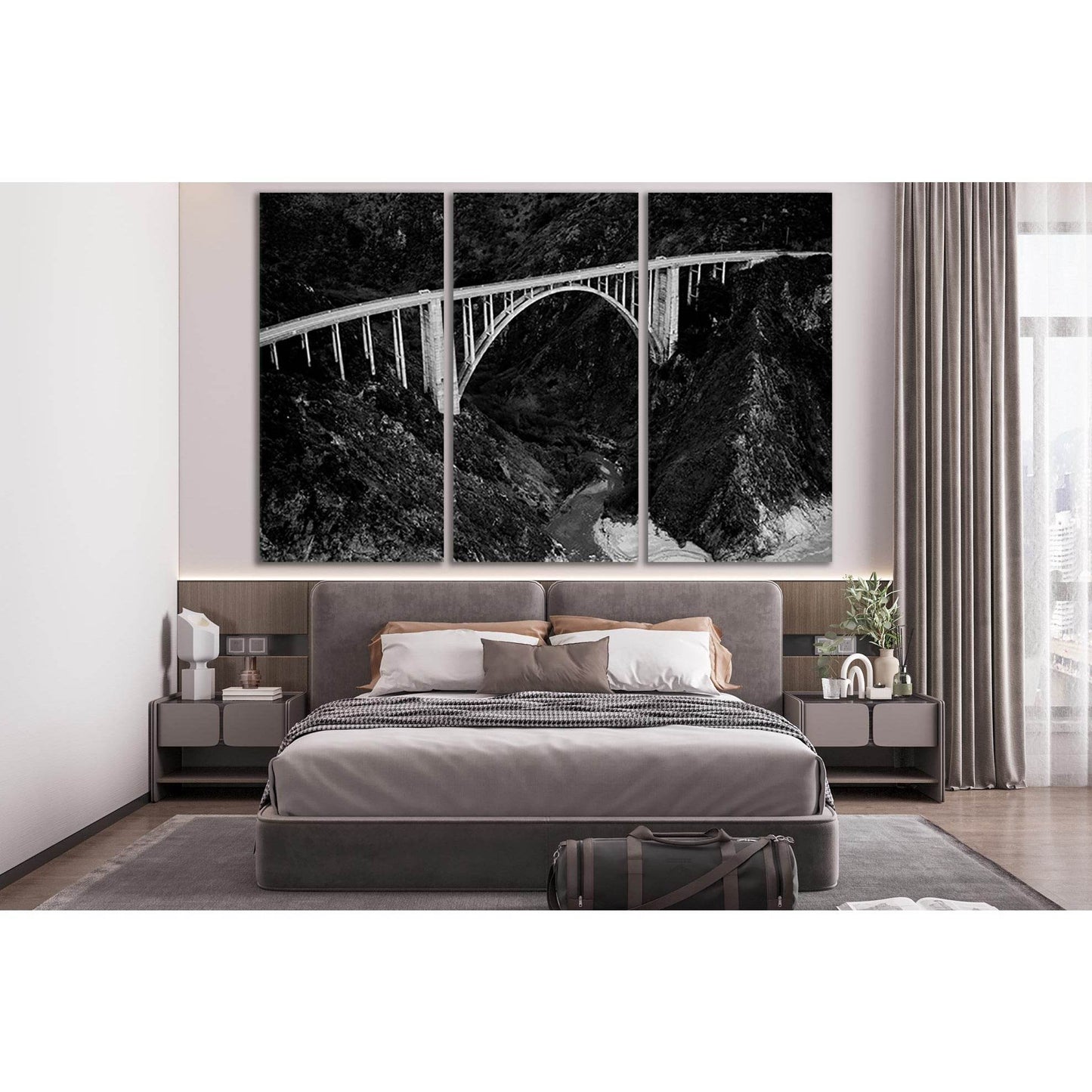 Moody Bixby Bridge Black And White №SL1146 Ready to Hang Canvas PrintCanvas art arrives ready to hang, with hanging accessories included and no additional framing required. Every canvas print is hand-crafted, made on-demand at our workshop and expertly st