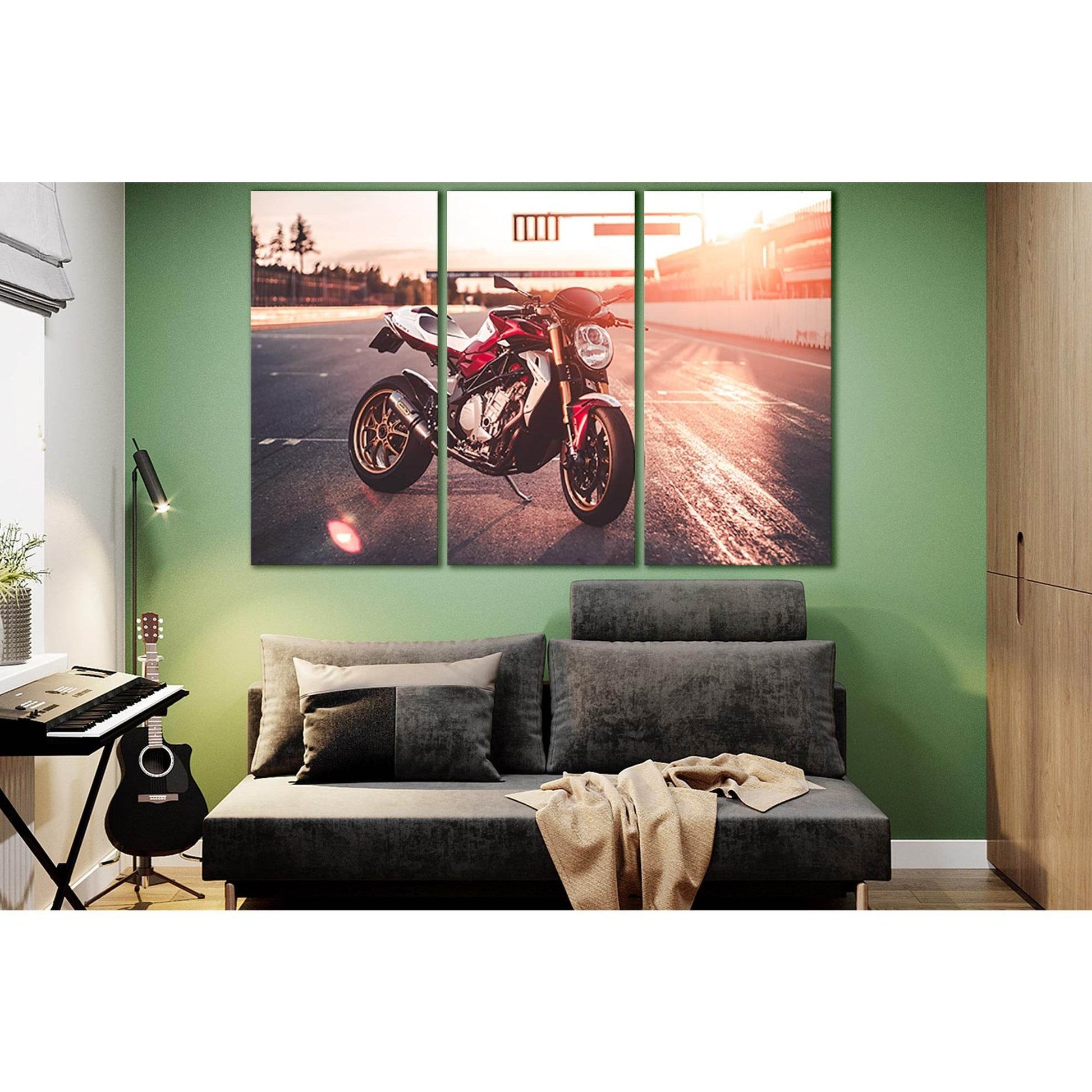 Sport Bike On The Race Track №SL1439 Ready to Hang Canvas PrintCanvas art arrives ready to hang, with hanging accessories included and no additional framing required. Every canvas print is hand-crafted, made on-demand at our workshop and expertly stretche