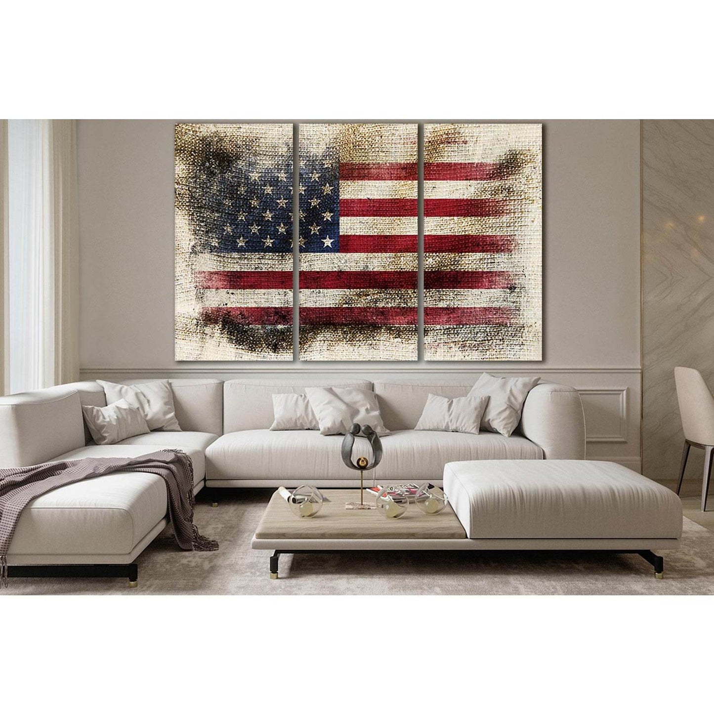 Grunge USA Flag №SL1192 Ready to Hang Canvas PrintCanvas art arrives ready to hang, with hanging accessories included and no additional framing required. Every canvas print is hand-crafted, made on-demand at our workshop and expertly stretched around 100%