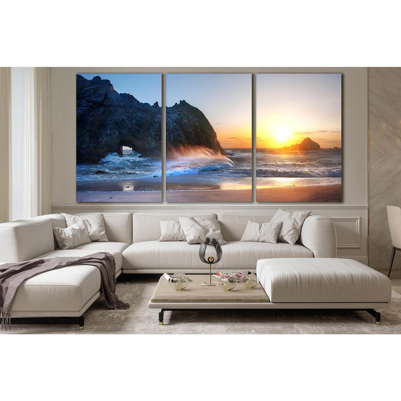 Rocks Waves Beach Sunset №SL255 Ready to Hang Canvas PrintCanvas art arrives ready to hang, with hanging accessories included and no additional framing required. Every canvas print is hand-crafted, made on-demand at our workshop and expertly stretched aro