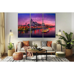 Night City Lights Nashville USA №SL324 Ready to Hang Canvas PrintCanvas art arrives ready to hang, with hanging accessories included and no additional framing required. Every canvas print is hand-crafted, made on-demand at our workshop and expertly stretc