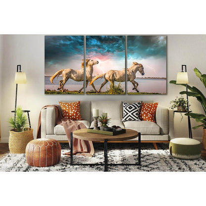 Two White Running Horses №SL999 Ready to Hang Canvas PrintCanvas art arrives ready to hang, with hanging accessories included and no additional framing required. Every canvas print is hand-crafted, made on-demand at our workshop and expertly stretched aro