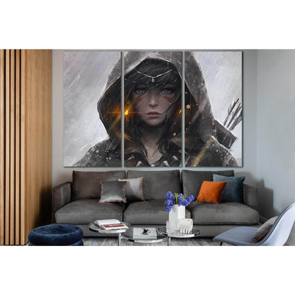 Warrior Girl In Hood №SL1279 Ready to Hang Canvas PrintCanvas art arrives ready to hang, with hanging accessories included and no additional framing required. Every canvas print is hand-crafted, made on-demand at our workshop and expertly stretched around