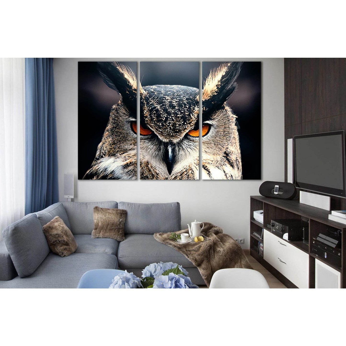 Wild Owl With Orange Eyes №SL1552 Ready to Hang Canvas PrintCanvas art arrives ready to hang, with hanging accessories included and no additional framing required. Every canvas print is hand-crafted, made on-demand at our workshop and expertly stretched a