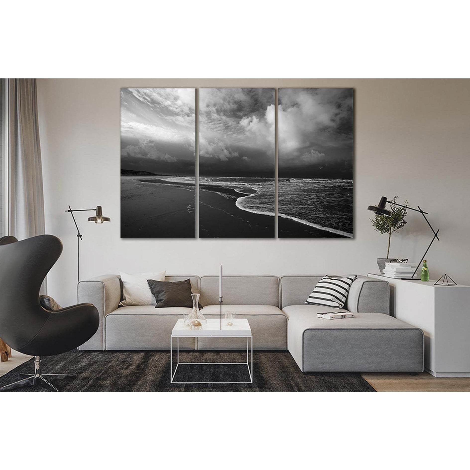 Sea Beach Black And White №SL103 Ready to Hang Canvas PrintCanvas art arrives ready to hang, with hanging accessories included and no additional framing required. Every canvas print is hand-crafted, made on-demand at our workshop and expertly stretched ar