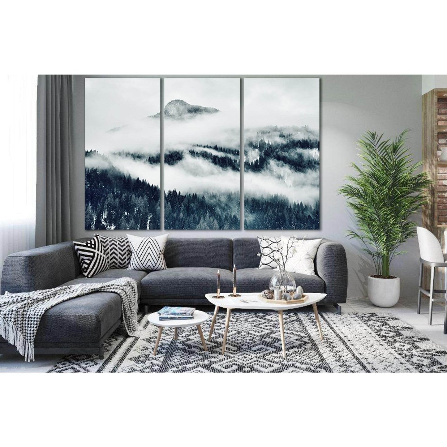 Mountains Covered With Clouds №SL1573 Ready to Hang Canvas PrintCanvas art arrives ready to hang, with hanging accessories included and no additional framing required. Every canvas print is hand-crafted, made on-demand at our workshop and expertly stretch