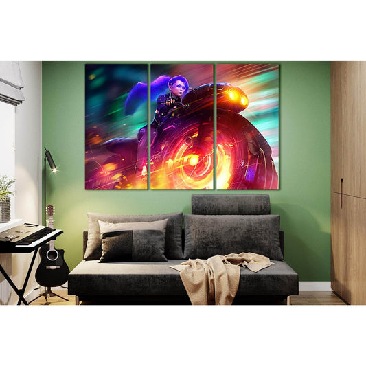 Pretty Girl Rides A Motorcycle №SL1246 Ready to Hang Canvas PrintCanvas art arrives ready to hang, with hanging accessories included and no additional framing required. Every canvas print is hand-crafted, made on-demand at our workshop and expertly stretc