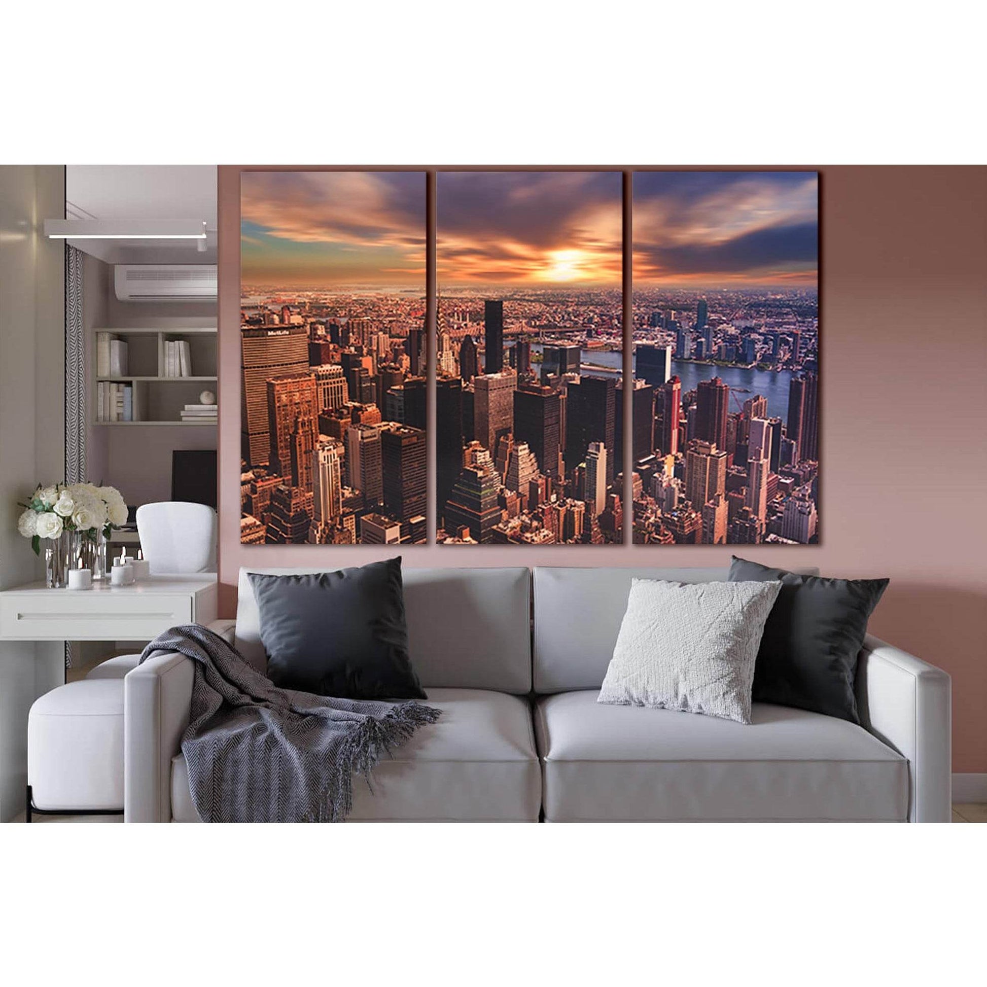 New York City At Sunset №SL1462 Ready to Hang Canvas PrintCanvas art arrives ready to hang, with hanging accessories included and no additional framing required. Every canvas print is hand-crafted, made on-demand at our workshop and expertly stretched aro