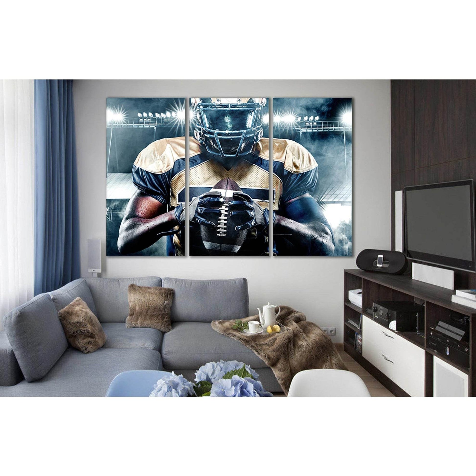 American Football Player №SL938 Ready to Hang Canvas PrintCanvas art arrives ready to hang, with hanging accessories included and no additional framing required. Every canvas print is hand-crafted, made on-demand at our workshop and expertly stretched aro