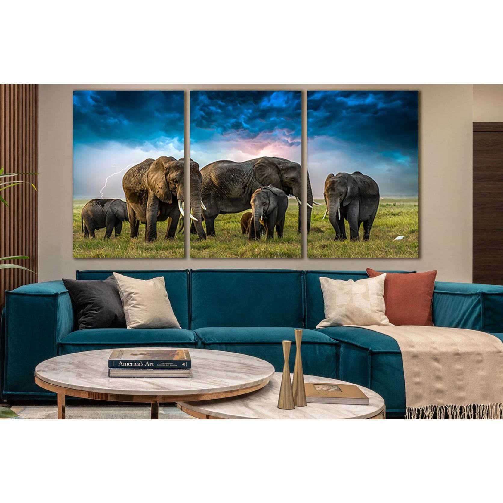 Group Of Elephants In The Field №SL1017 Ready to Hang Canvas PrintCanvas art arrives ready to hang, with hanging accessories included and no additional framing required. Every canvas print is hand-crafted, made on-demand at our workshop and expertly stret