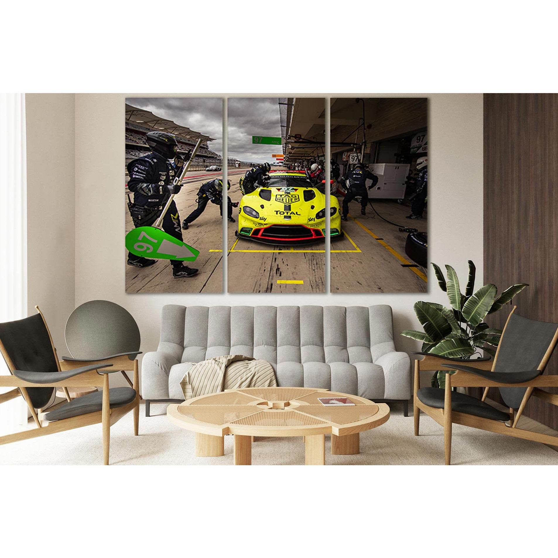 Yellow Sports Car At Pit Stop №SL897 Ready to Hang Canvas PrintCanvas art arrives ready to hang, with hanging accessories included and no additional framing required. Every canvas print is hand-crafted, made on-demand at our workshop and expertly stretche