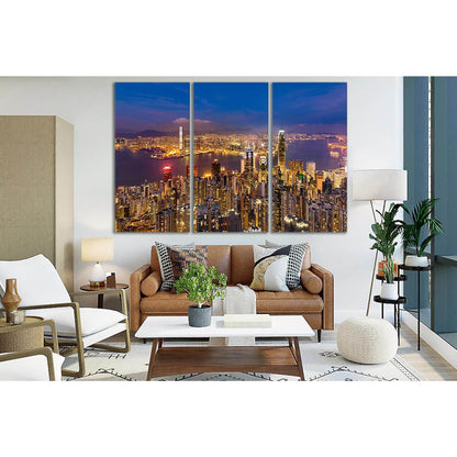 View Of Hong Kong Night Cityscape №SL376 Ready to Hang Canvas PrintCanvas art arrives ready to hang, with hanging accessories included and no additional framing required. Every canvas print is hand-crafted, made on-demand at our workshop and expertly stre