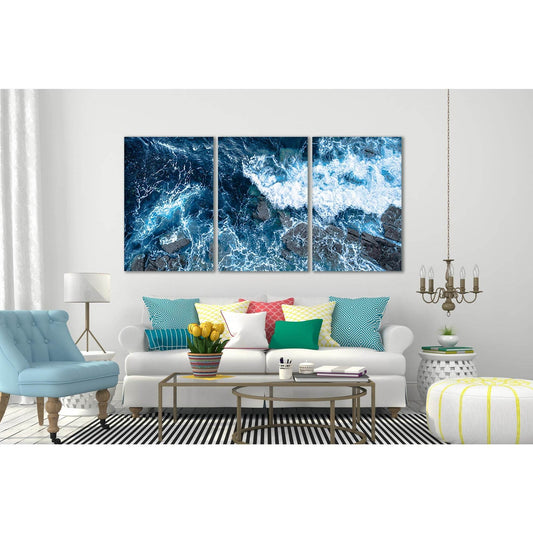 Foam Waves Blue Ocean №SL42 Ready to Hang Canvas PrintCanvas art arrives ready to hang, with hanging accessories included and no additional framing required. Every canvas print is hand-crafted, made on-demand at our workshop and expertly stretched around