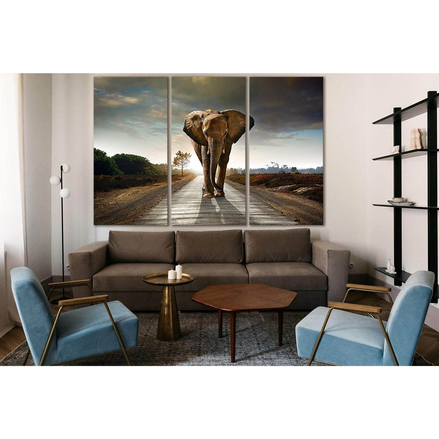 Elephant On The Road №SL1555 Ready to Hang Canvas PrintCanvas art arrives ready to hang, with hanging accessories included and no additional framing required. Every canvas print is hand-crafted, made on-demand at our workshop and expertly stretched around