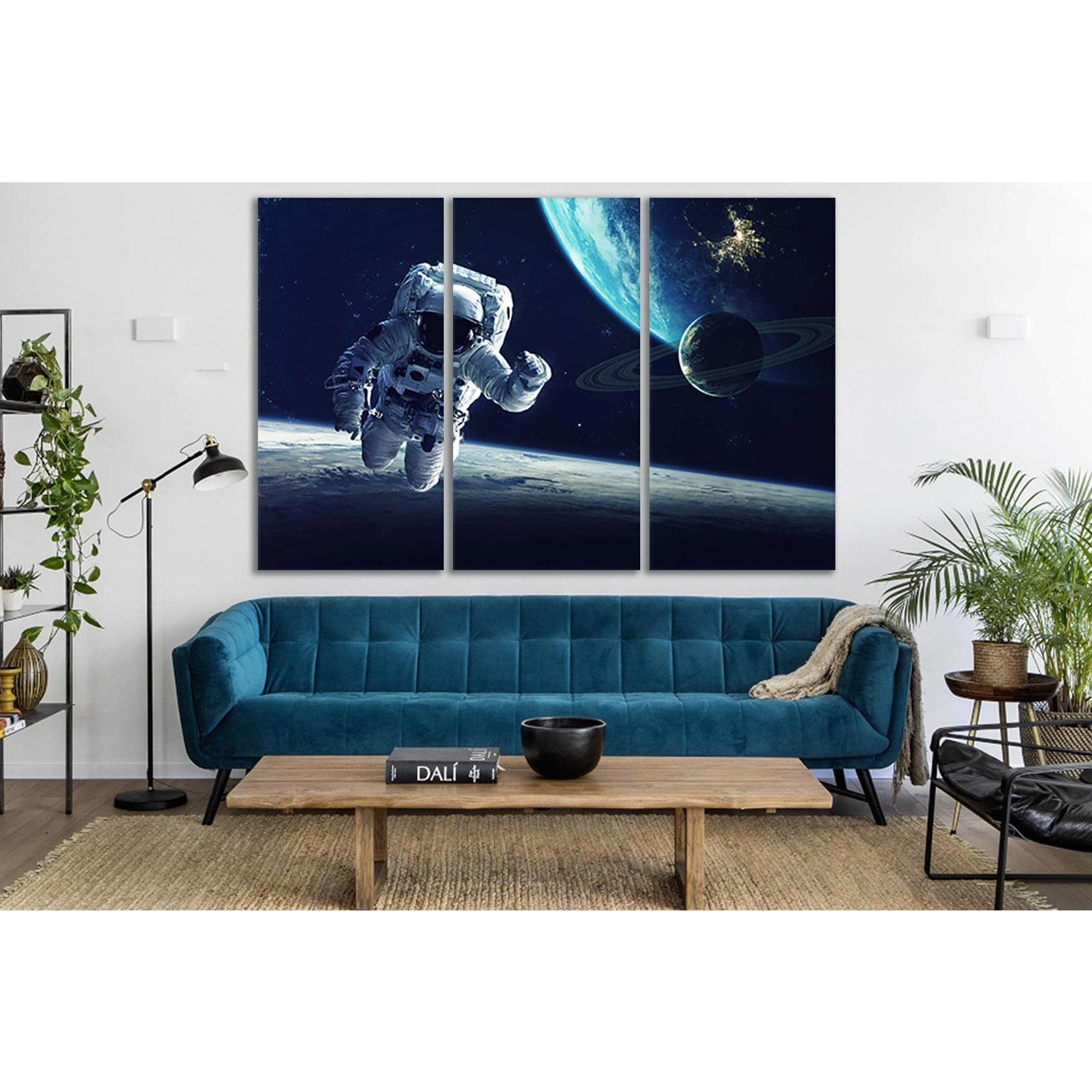 Astronaut Above The Planet №SL397 Ready to Hang Canvas PrintCanvas art arrives ready to hang, with hanging accessories included and no additional framing required. Every canvas print is hand-crafted, made on-demand at our workshop and expertly stretched a