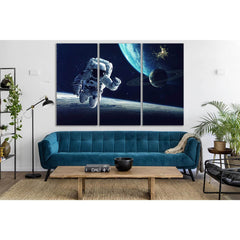 Astronaut Above The Planet №SL397 Ready to Hang Canvas PrintCanvas art arrives ready to hang, with hanging accessories included and no additional framing required. Every canvas print is hand-crafted, made on-demand at our workshop and expertly stretched a