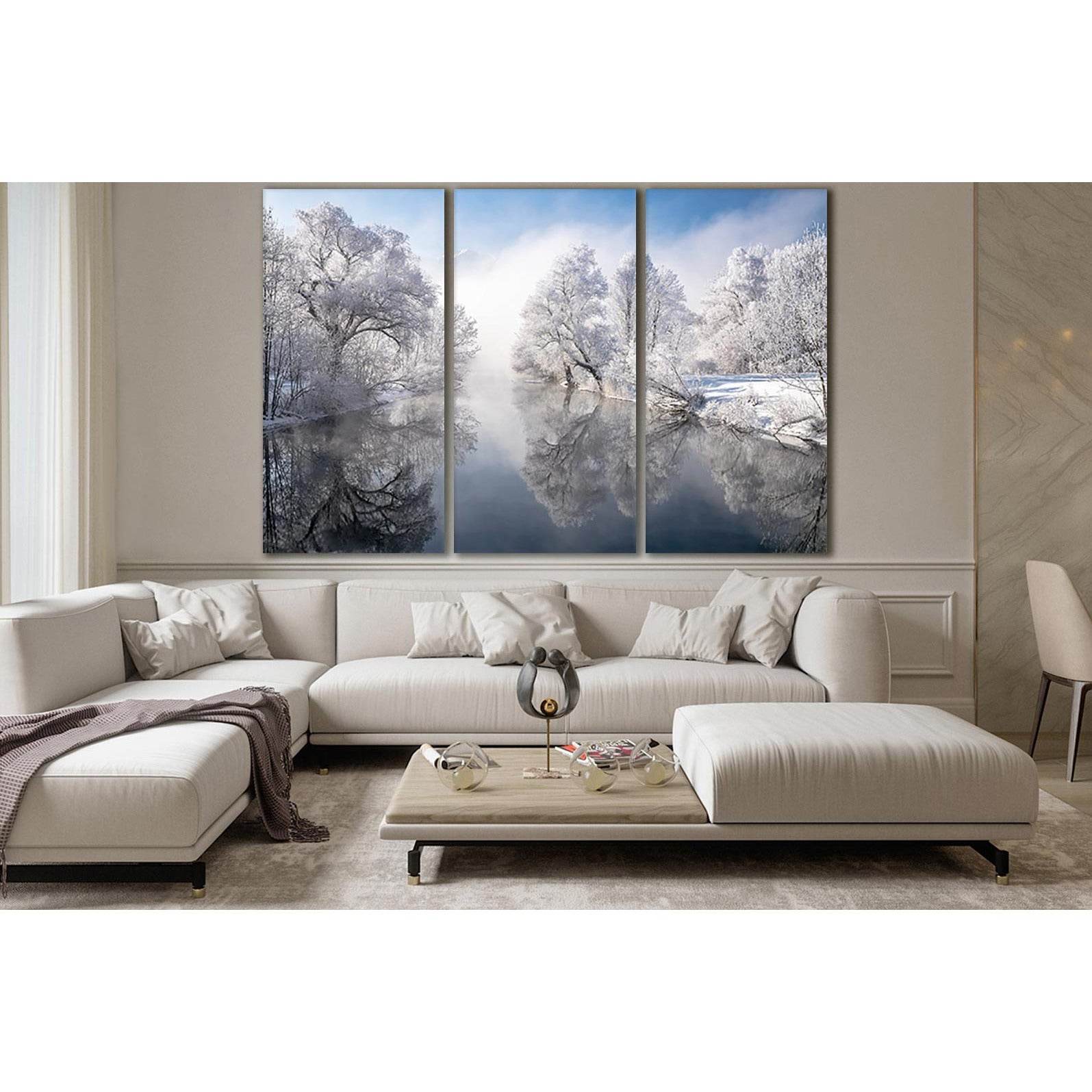 Winter Trees Over The River №SL1078 Ready to Hang Canvas PrintCanvas art arrives ready to hang, with hanging accessories included and no additional framing required. Every canvas print is hand-crafted, made on-demand at our workshop and expertly stretched